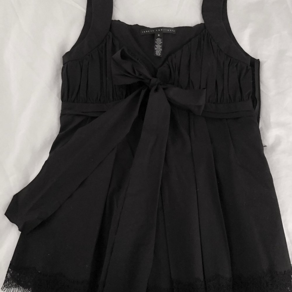 Robert Rodriguez Top with lace trim Size 6 - Black